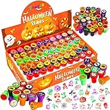 120 PCS Halloween Stamps for Kids Bulk, Self-Inking Trick or Treat Party Favors Toys, Assorted Pumpkin Ghost Spider Stampers, Classroom Rewards Goodie Bag Fillers for Halloween Party Supplies