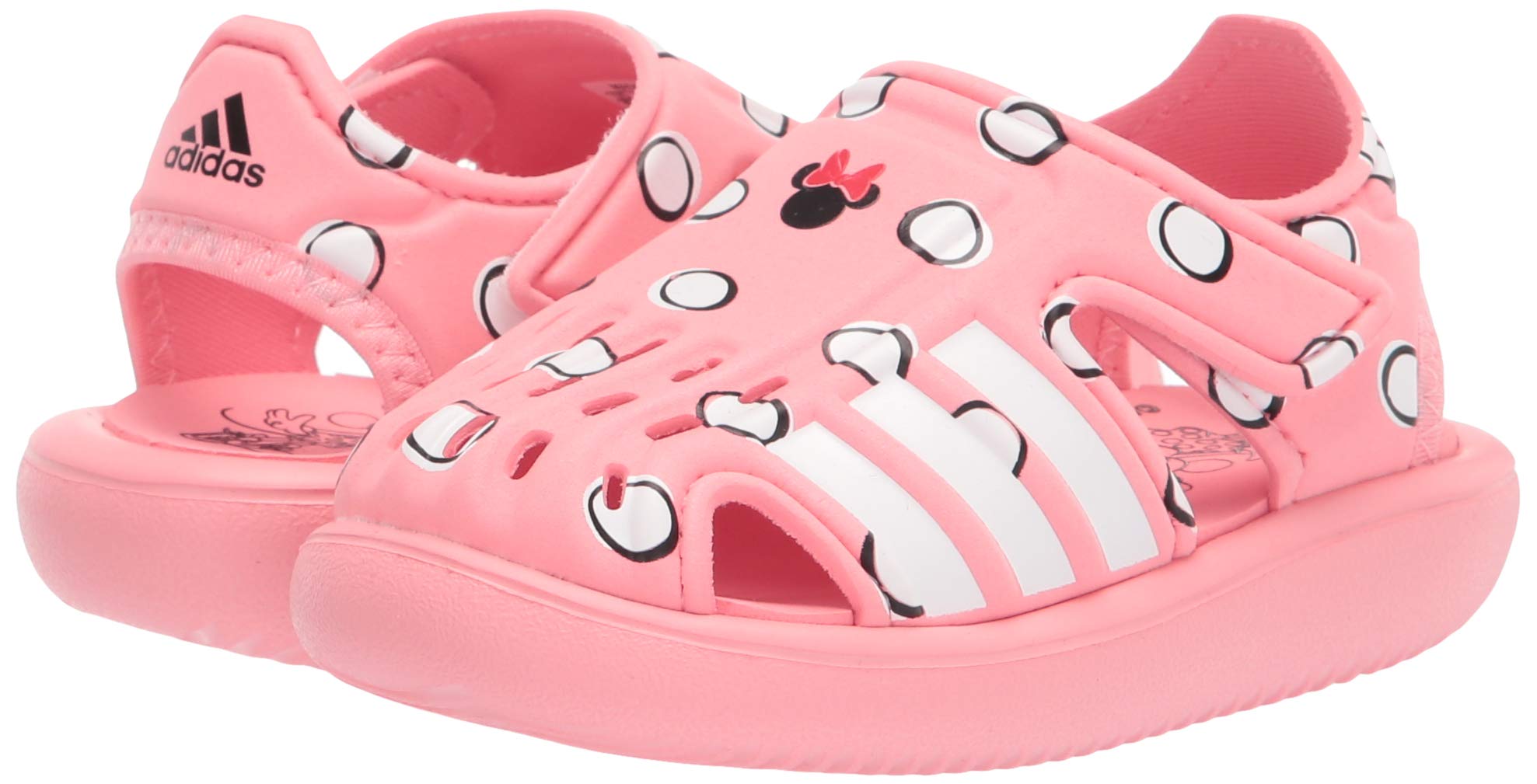 adidas Kids Water Slide Sandal, Super Pop/White/Black, 9 US Unisex Toddler