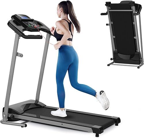 Miniatura 1 de Caminadora plegable con inclinación, cintas de correr eléctricas plegables para el hogar y la oficina, máquina portátil para hacer ejercicio con