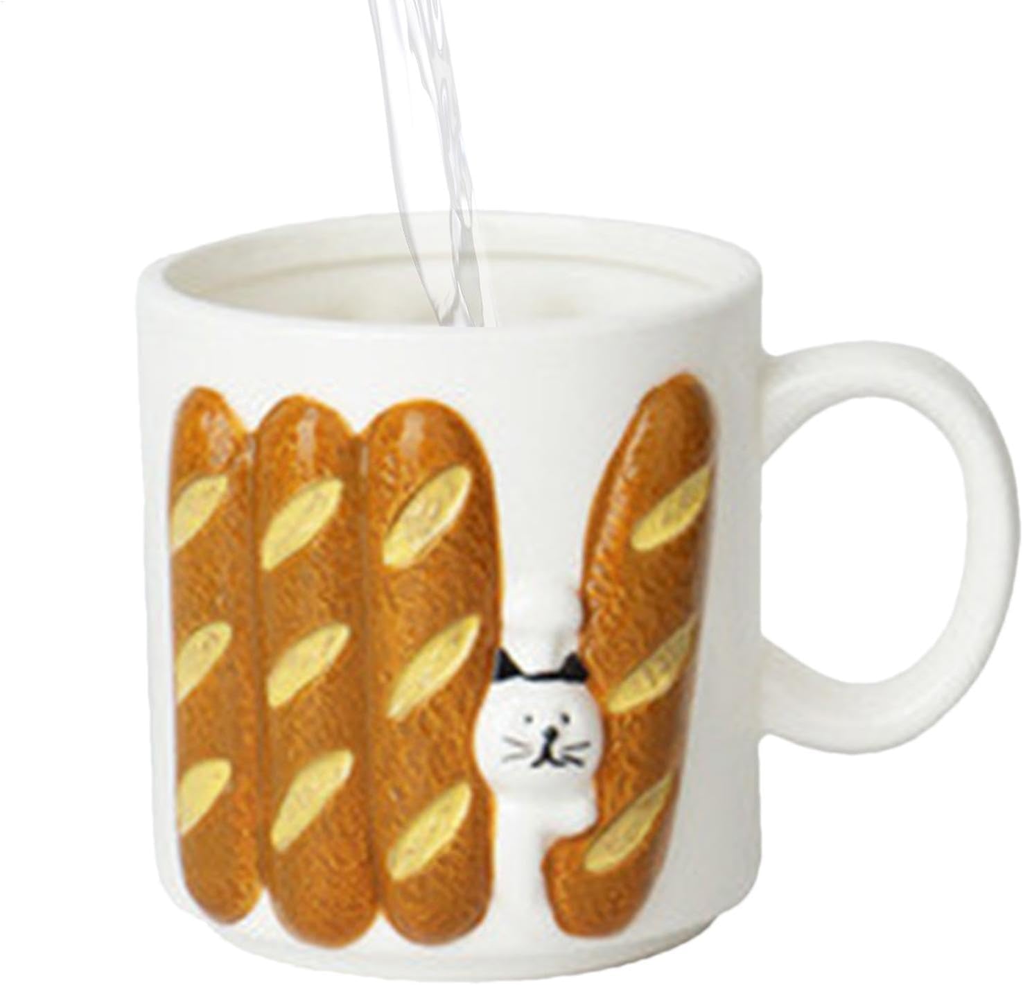 Bread Mug, Japanese Style Milk Cup, Multifunctional Coffee Mugs, Ceramic Tea Milk Cups, Drinking Mugs for Tea, Water Beer Drinking Cup, Unique Design Mug, Milk Cup for Drinking, Ceramic Coffee Mugs