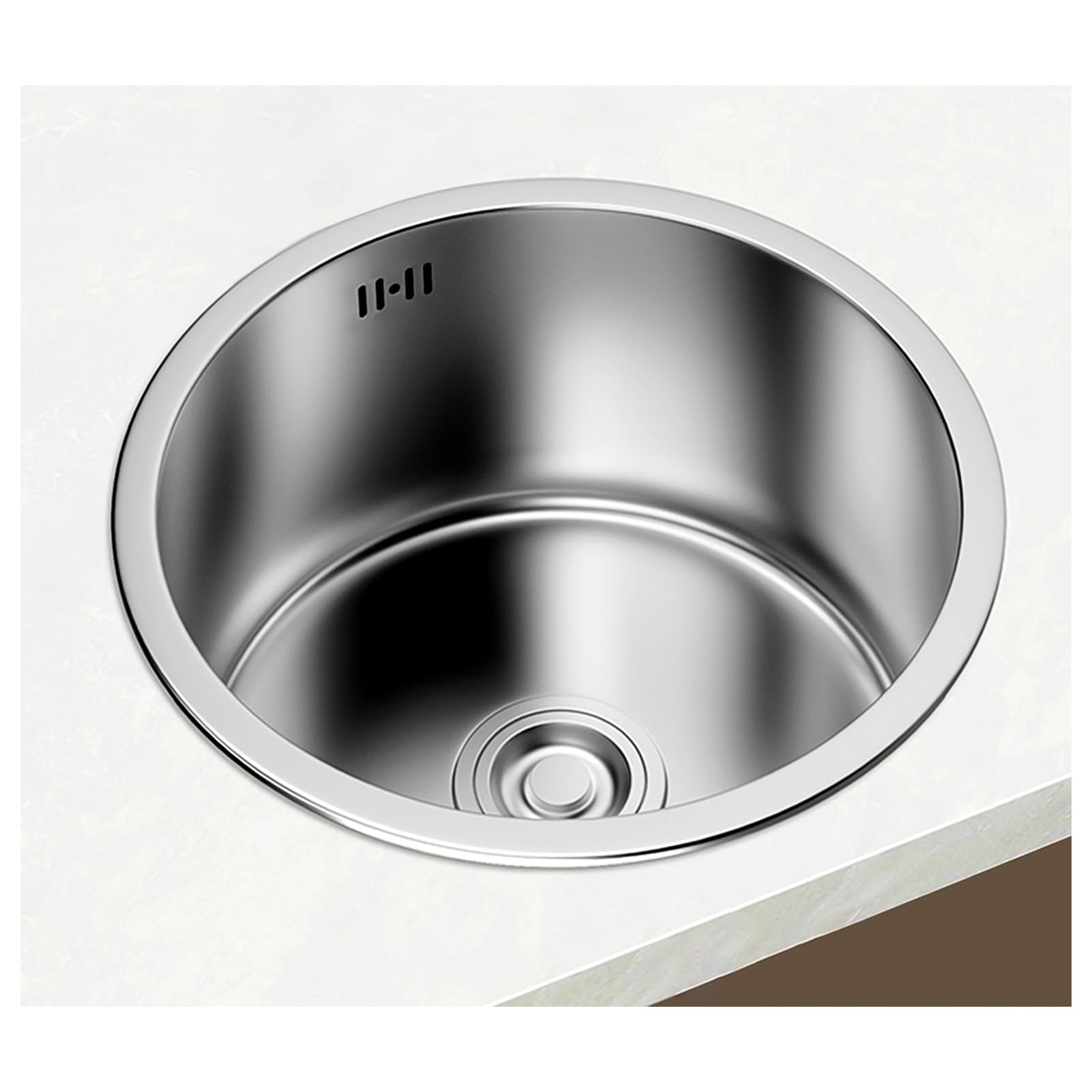 ZQFHSX Silver Bar Sink with Drain, Stainless Steel Kitchen Sink, Single Bowl Workstation Drop in Small Wet Handmade Washing Basin Pool for Undermount, RV, Home, Office(42x42x19cm)