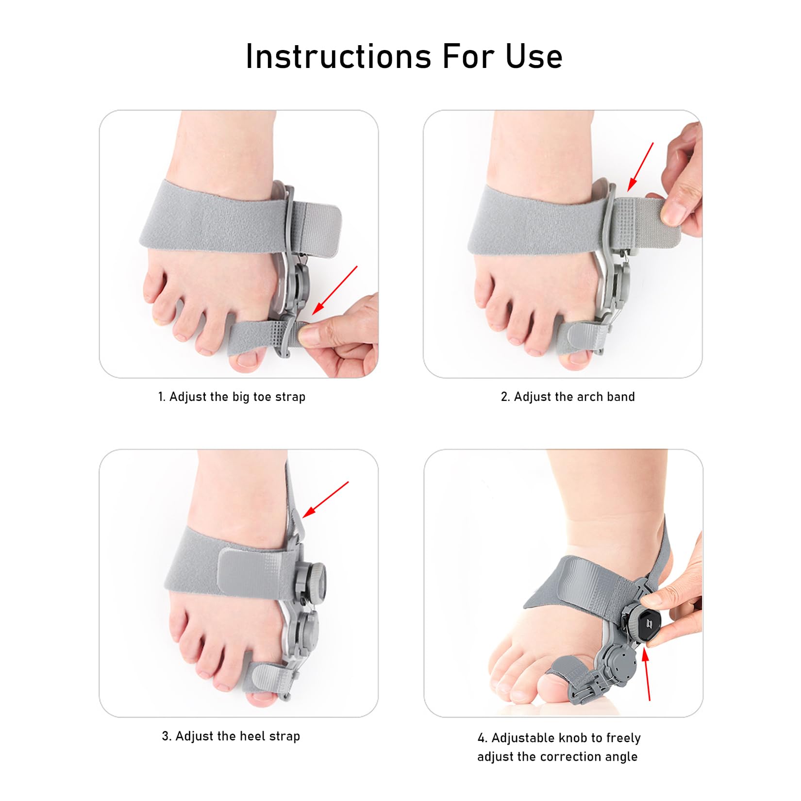Kinder-Ballenbehandlung, Verstellbare große Zehen-Schiene zur Korrektur des Hallux Valgus, Ballen-Splint, Zeigengerade mit Silikon-Pad Ballenentlastung für Mädchen und Jungen