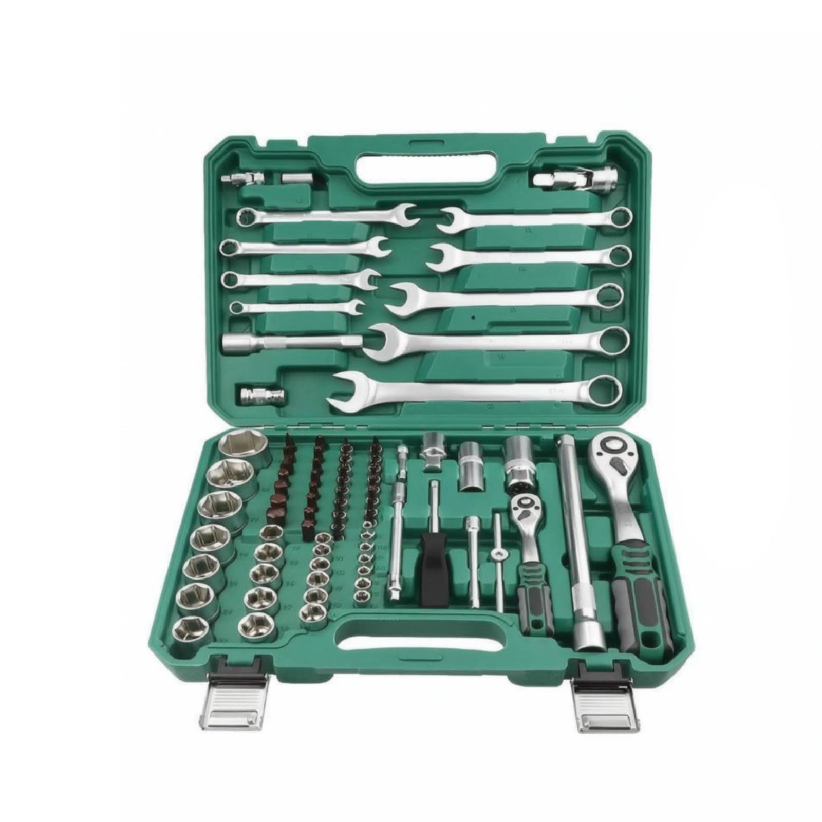 82 Pezzi Kit di Attrezzi per Auto con Custodia Completo Set di Bussole Metriche Universale Set Bussole con Cricchetto per Riparazioni Domestiche