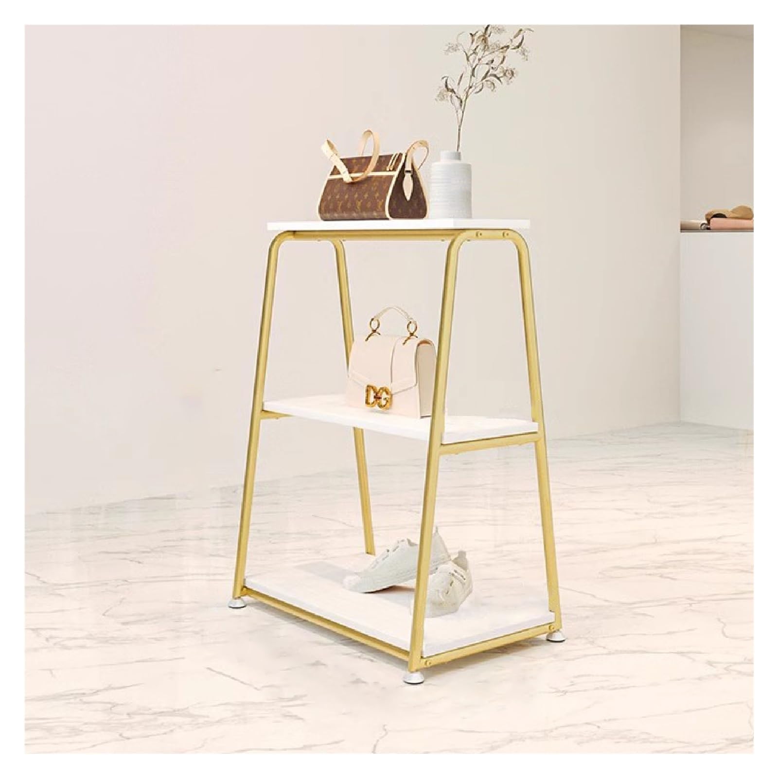 Double portant vêtements solide dorure chic pour rangement vêtements longs