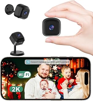 QETATIY Hidden Camera, 2K WiFi Indoor Cameras, Wireless Mini Spy Camera, Nanny Cam with AI Motion Detection, Night Version, Real-Time Record Home Surveillance Camera