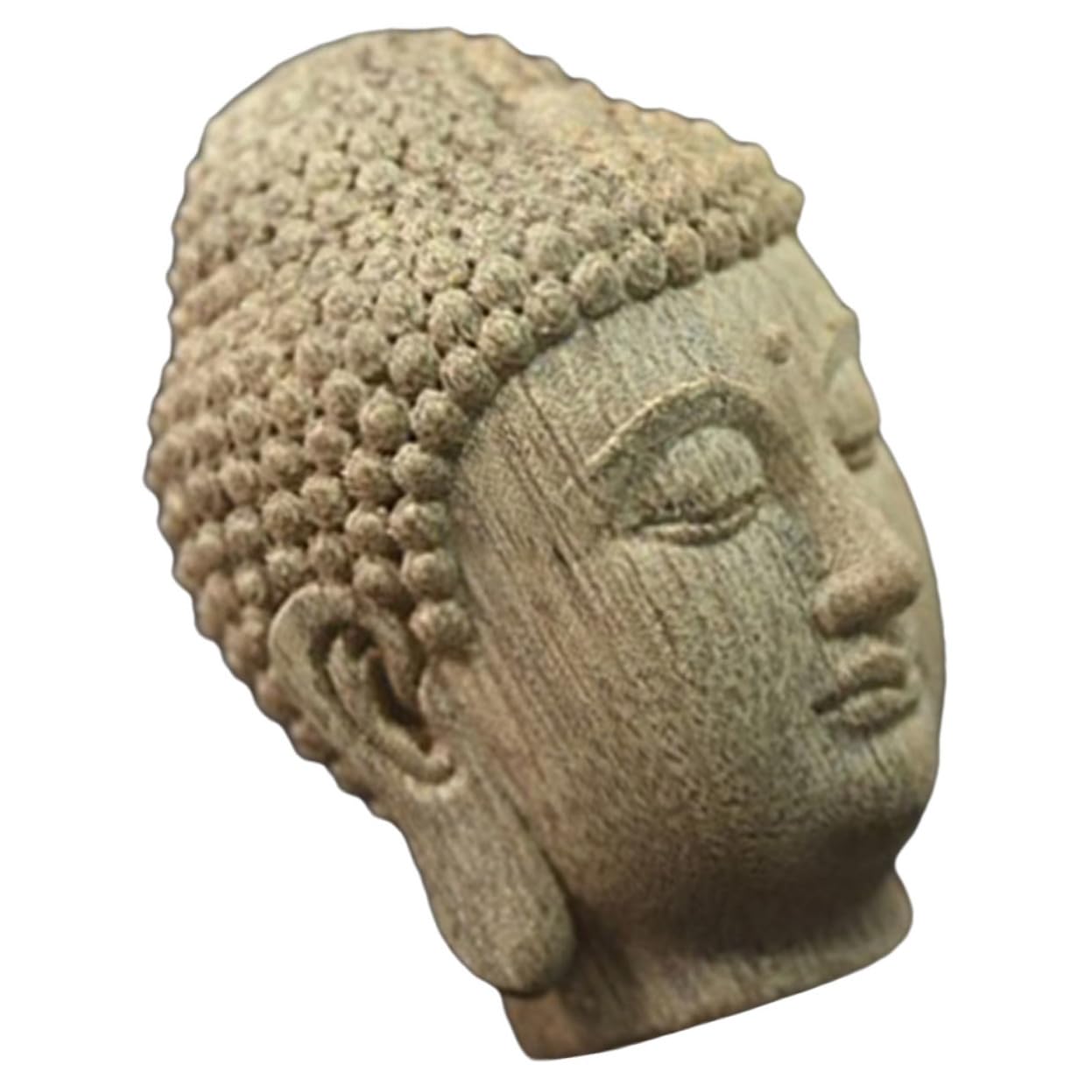 Décoration murale tête de Bouddha bois suspendre objet art ancien