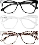 Lunettes de lecture surdimensionnées pour les femmes Élégantes Lunettes pour les yeux de chat Bleu Lumière Blocage des lecteurs d'ordinateur avec charnière de printemps