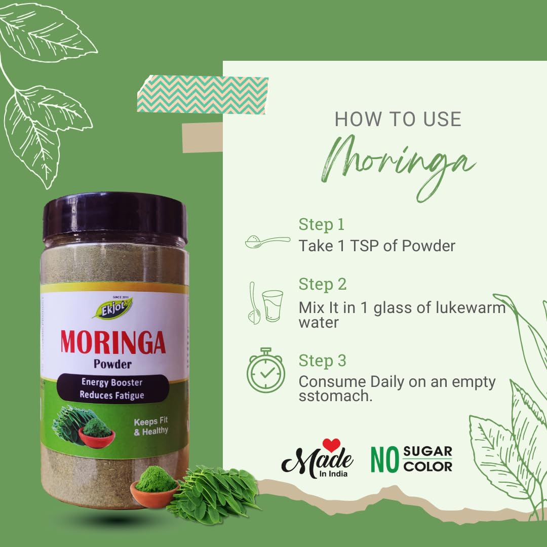 Organic Moringa Leaf Powder - Healthy Superfood (2X100 GM) | Drumstick Leaf Powder — Amazon image 3
