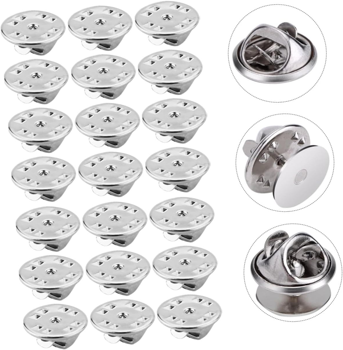 Ipetboom 150Pcs Silver Pin Backs Replacement Tie Tacks Pin Keepers for Lapel Jewelry Making DIY Craft Projects Material Professional Grip Home Supplies