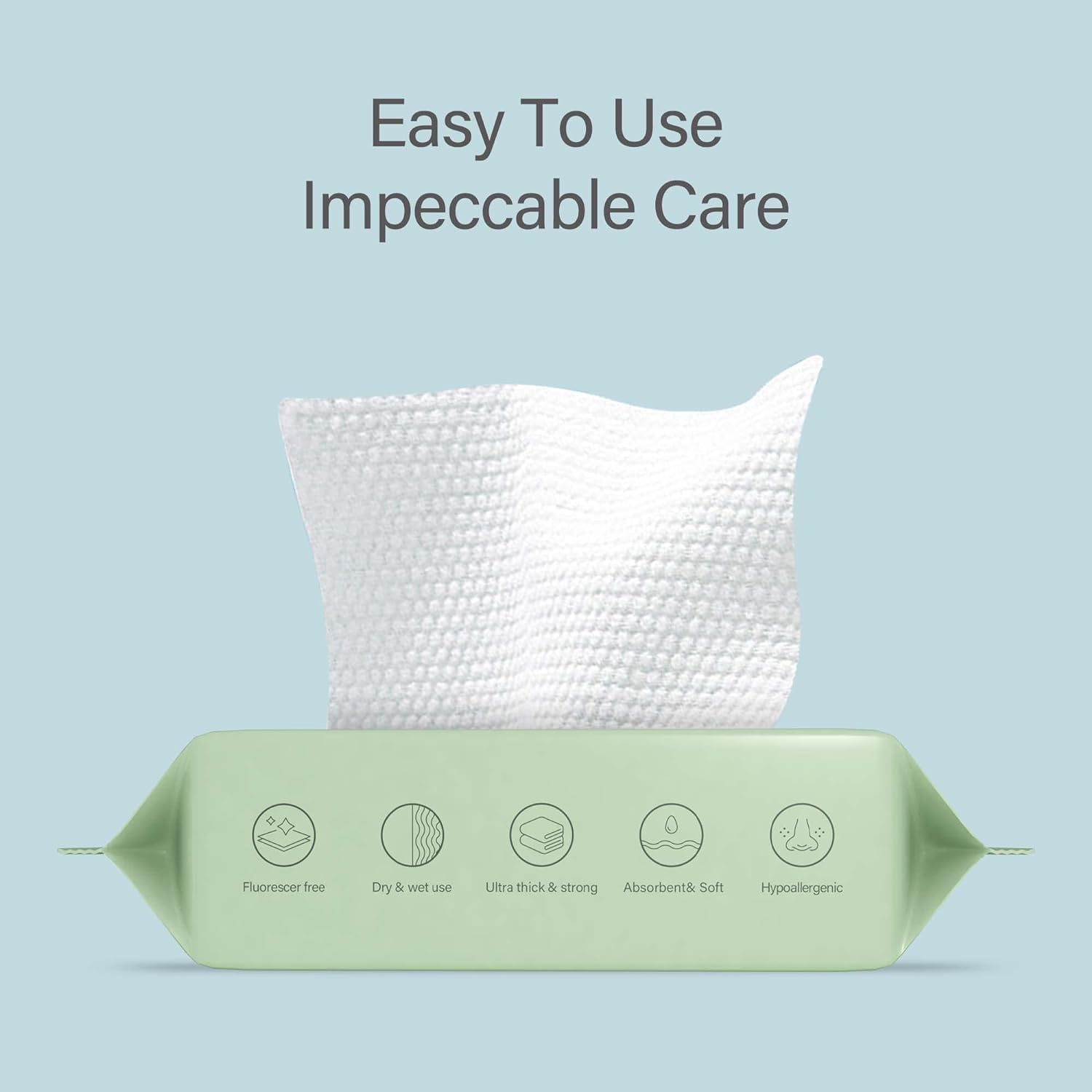 Unifree Toallitas secas, desechables, toallas faciales, paquete de 4, 240 unidades, absorbentes, reutilizables, suaves, cómodas para el cuidado de la piel
