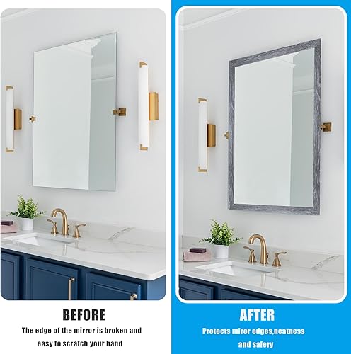 Vista 16 de YESUS Marco de papel tapiz 3D de grano de madera gris oscuro de 3.93 pies (32.8 ft), extraíble, PVC, impermeable, para despegar y pegar, adhesivo