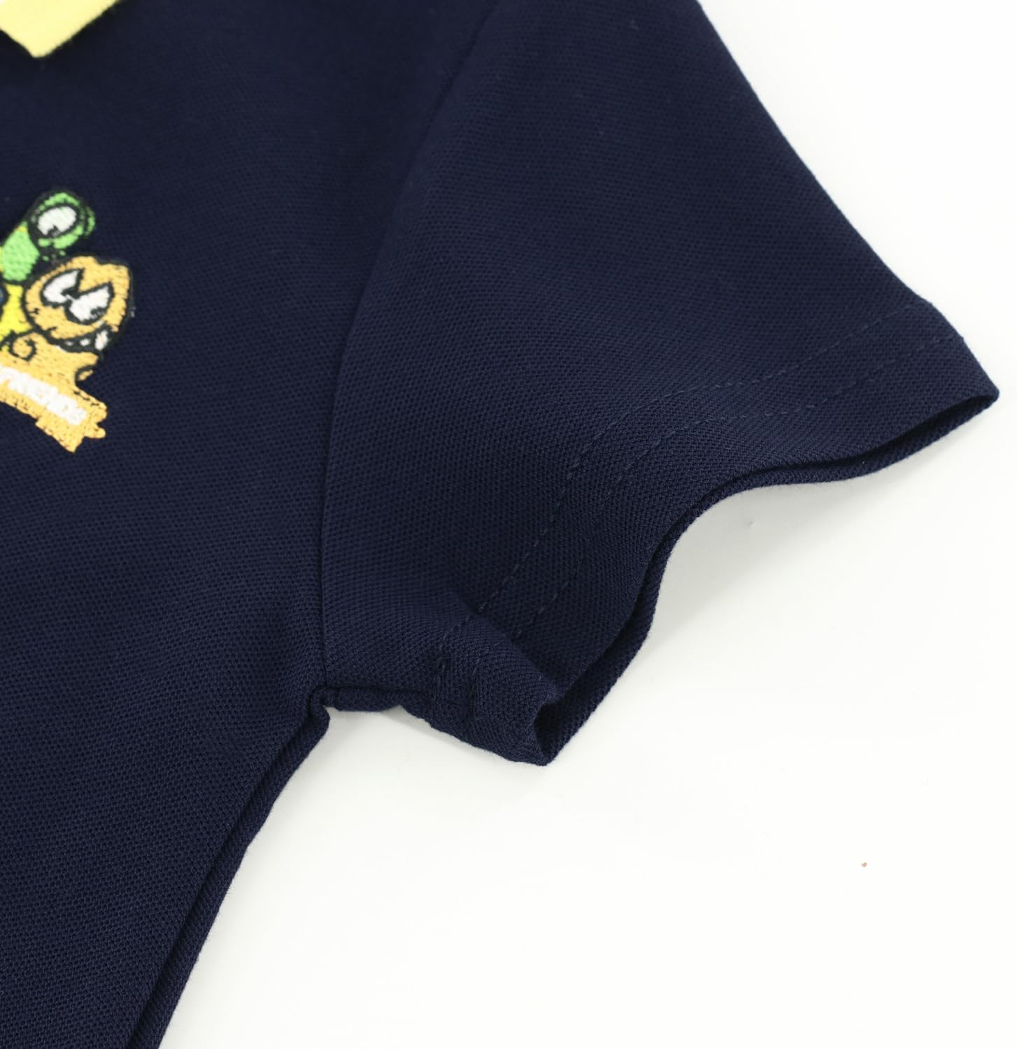 POBIDOBY Boys Polo Shirt with Patchwork Style, Short Sleeve Uniform Shirts for Boys