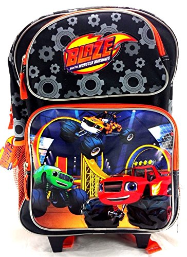 Blaze and the Monster Machines: Mochila escolar  16 pulgadas  lona   color negro y naranja