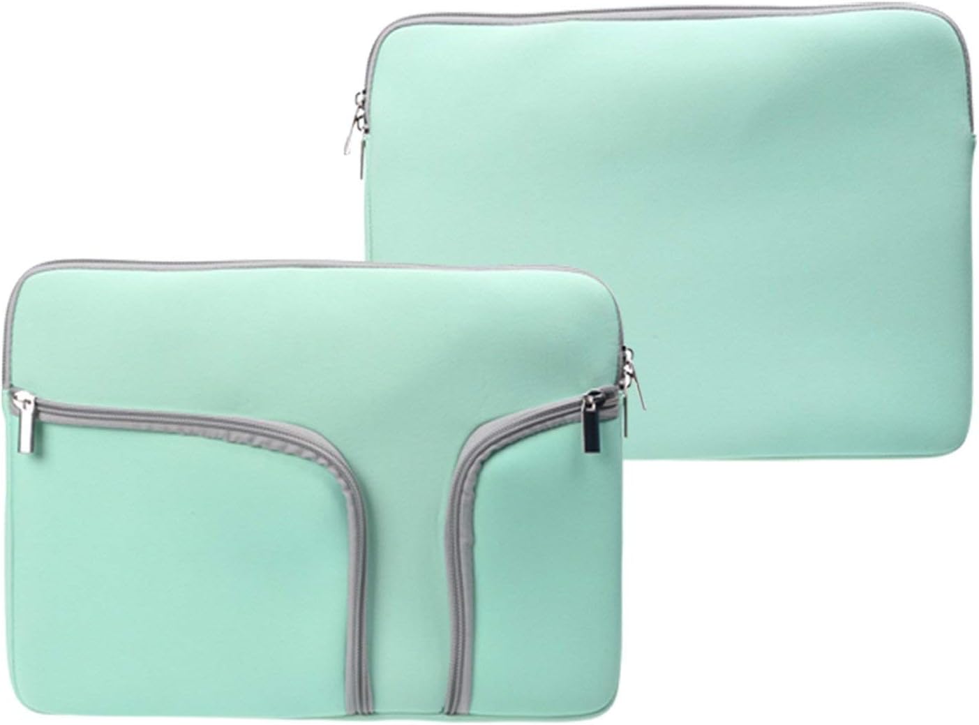 TOP CASE - Zipper Sleeve Bag with Handle and Pockets/Compartments Compatible with Most 12-inch Laptop/MacBook 12" Retina Notebook/Ultrabook/Chromebook - Hot Blue/Turquoise