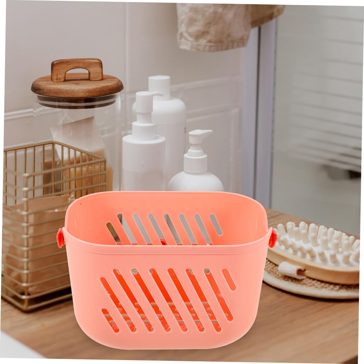 IMIKEYA 2 Cestas de Almacenamiento Colgantes Organizador Reutilizable para Baño de Plástico Pp Gancho para Accesorios de Ducha en Baños y Aseos