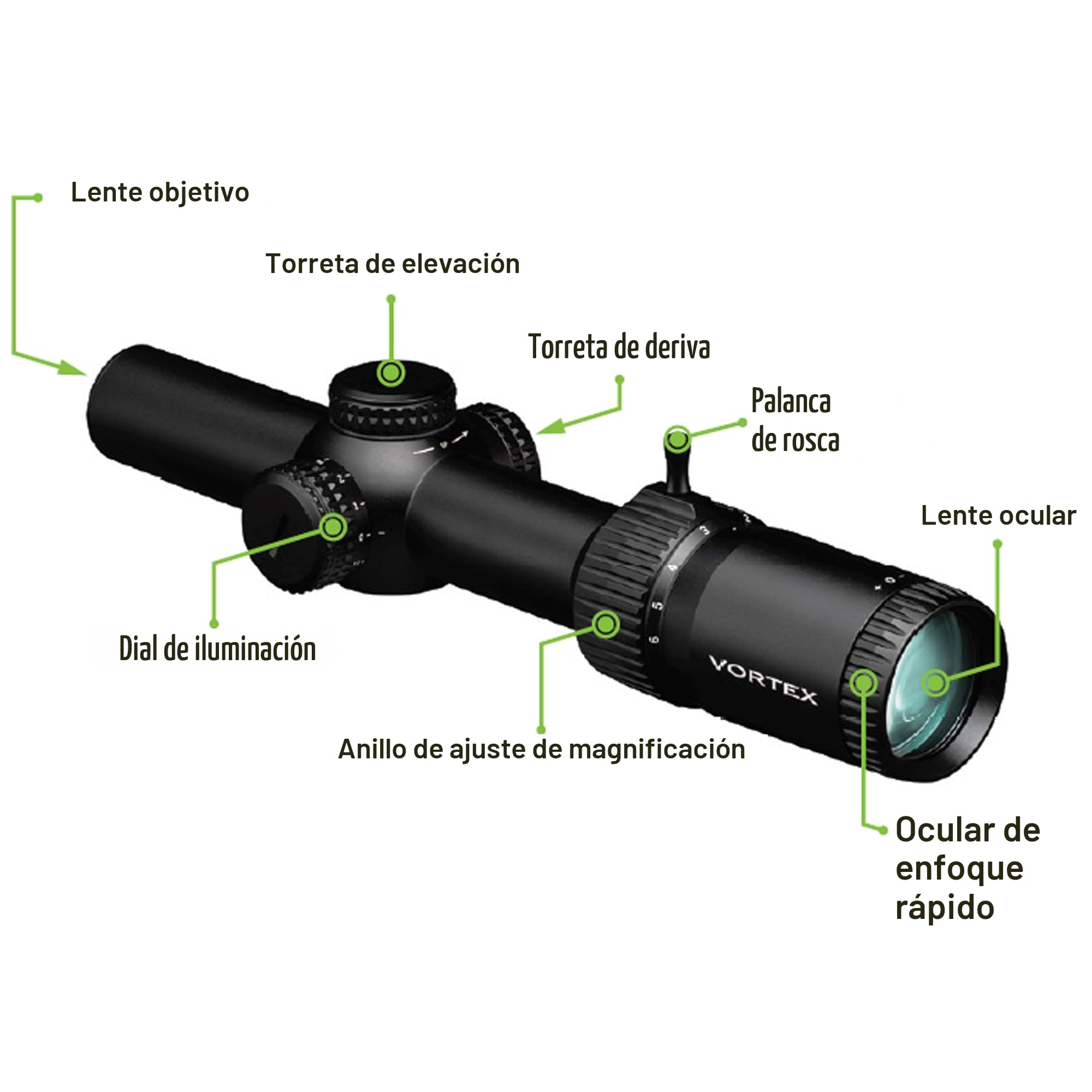 Amazon.com: Vortex Optics Strike Eagle 1-6x24 Riflescopio de