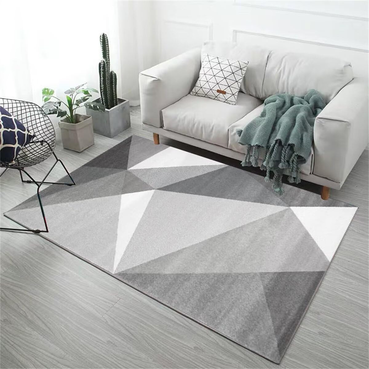 Tapis lavables 180x230cm grand tapis exterieur géométrie moderne facile à nettoyer
