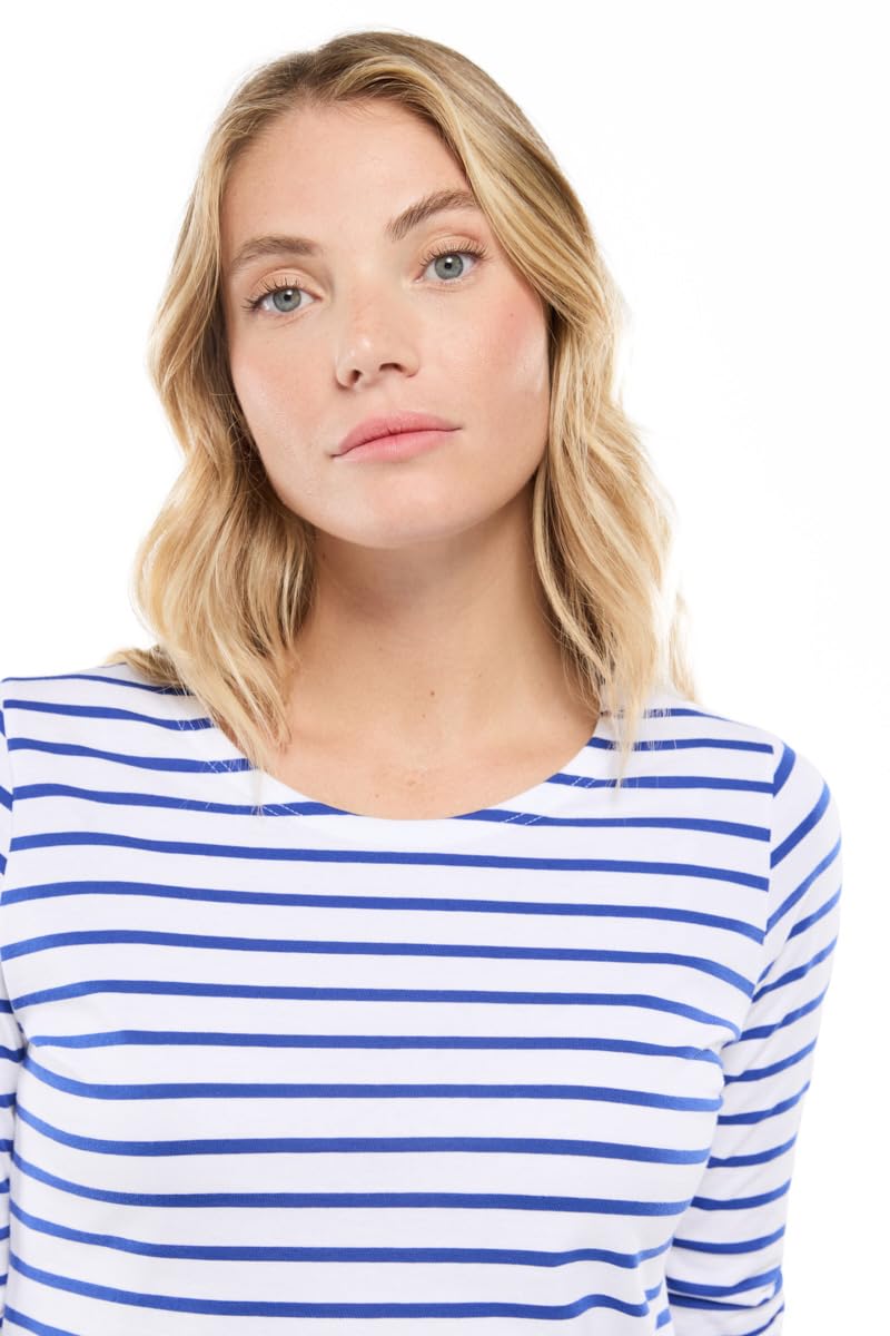 Armor Lux Women's Marinière plozévet Femme Long Sleeve Top Not Applicable, White (Dw5 Blanc/Etoile Dw5), 14 (Manufacturer Size: 3)