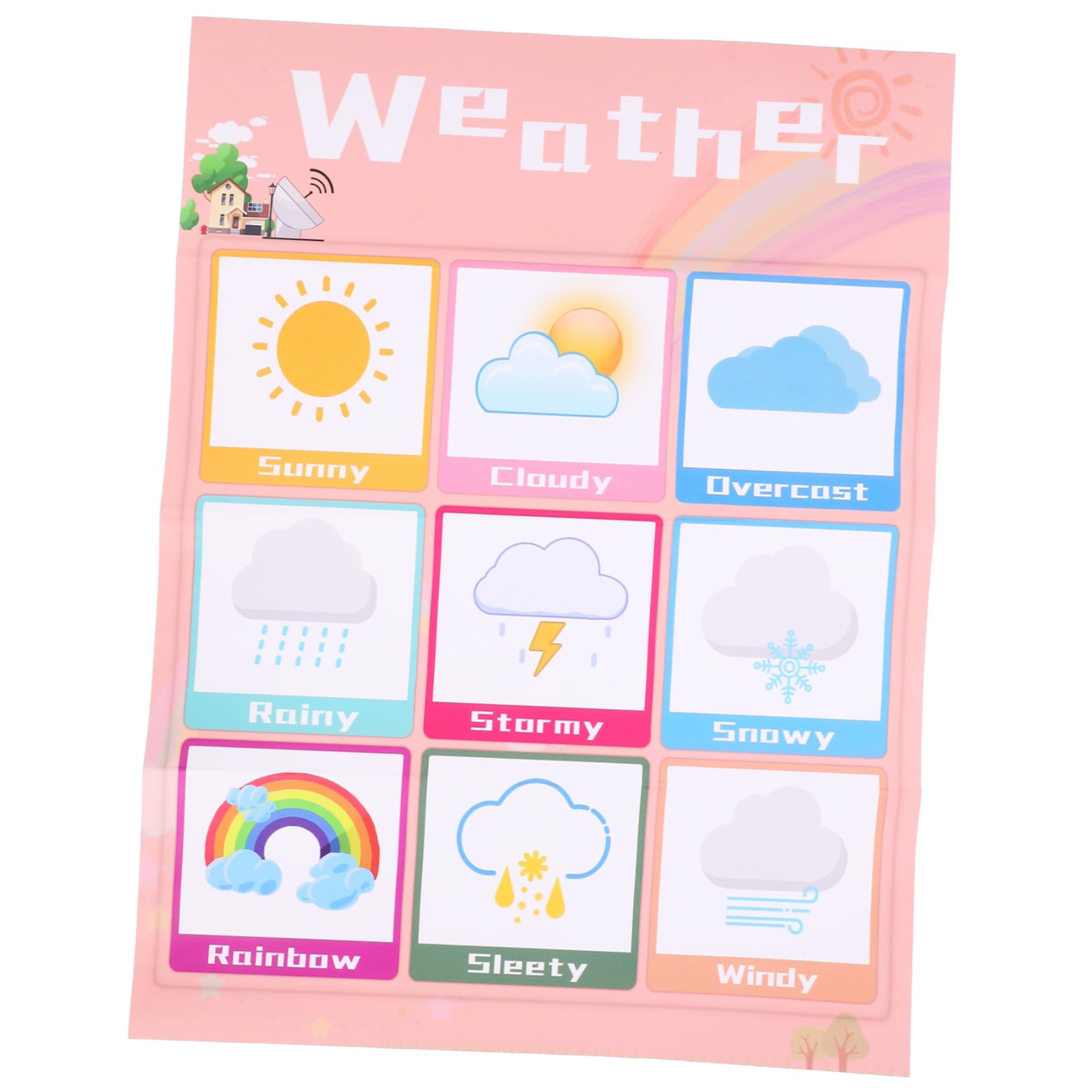 HOMSFOU Tableau Éducatif pour Tout-petits en Pp Colle Arrière, Affiches Suspendues en Anglais, Apprentissage Ludique, Léger et Petit, pour Garçon et Couleur Aléatoire Style Aléatoire