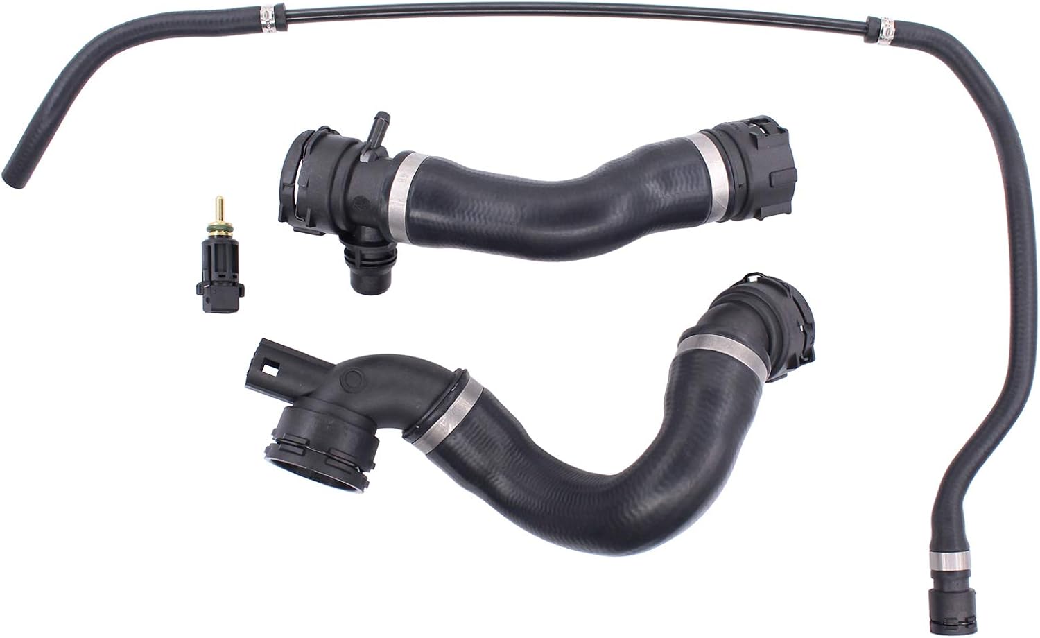 MOTOKU Set of 4 Low Upper Radiator Coolant Hose Vent Line Hose Sensor for BMW 325i 328i 330i