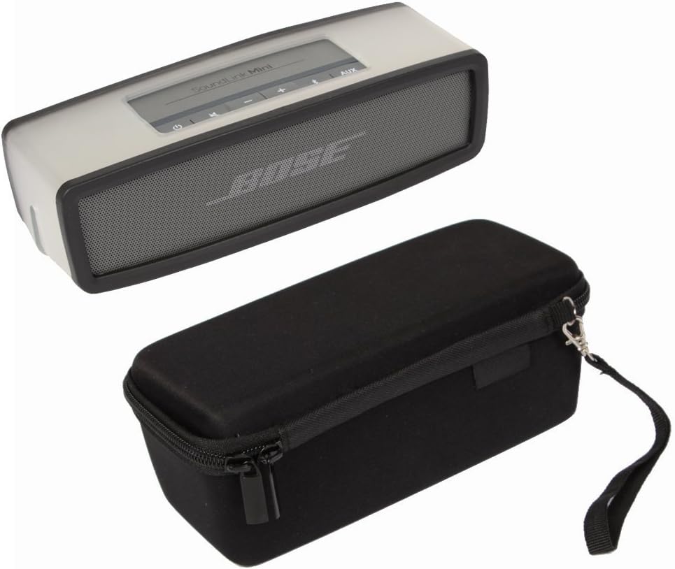 YaPear Hard Travel Bag with Soft Cover for Bose Soundlink Mini Bluetooth Portable Wireless Speaker 1 and II (Black / Black)