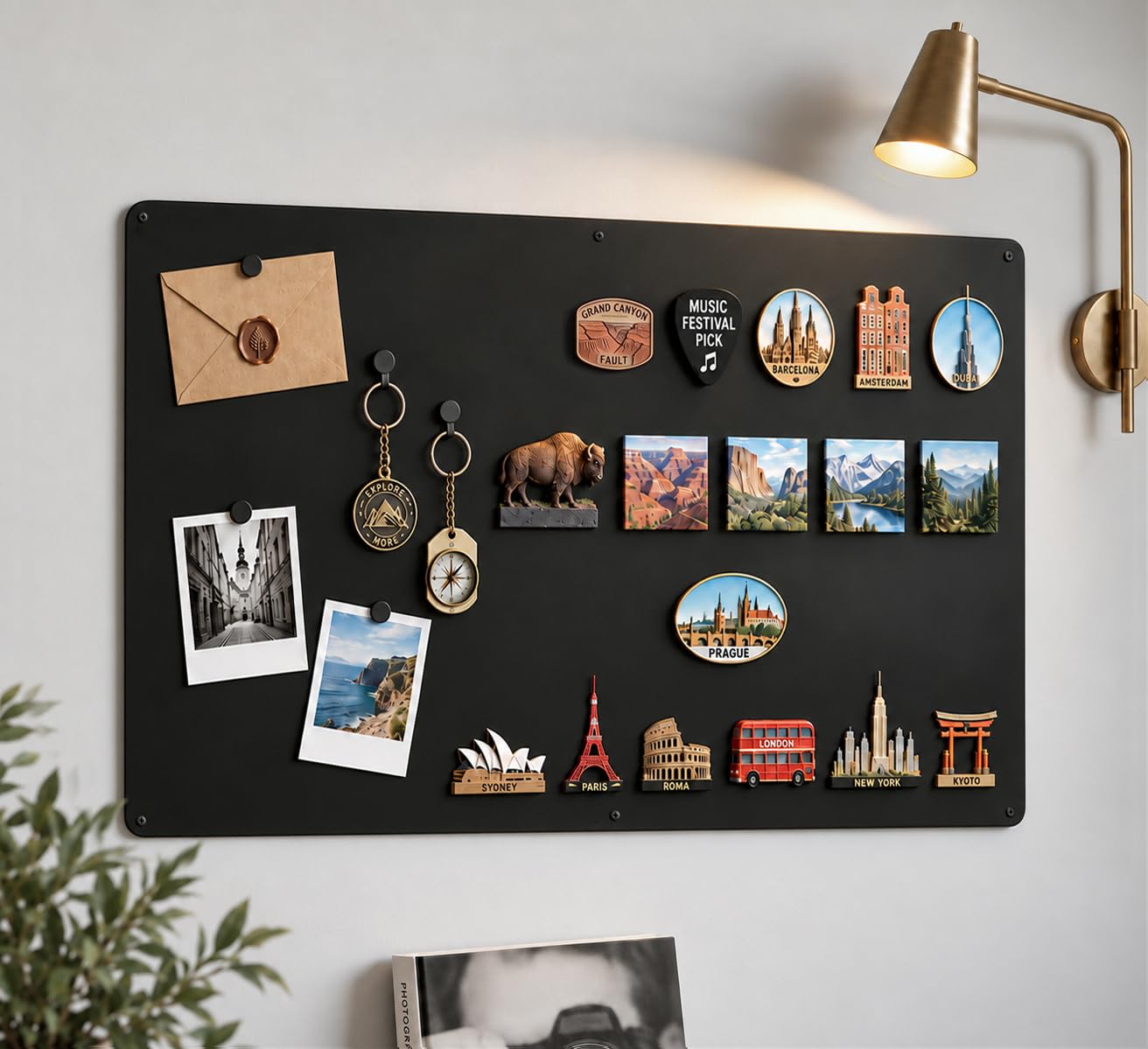 LYZZXI Souvenir Magnetic Board for Wall: Large Gallery for Collections