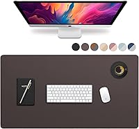 Vista 1 de Vine Creations Tapete de Escritorio de Cuero Grande 44" x 22", Tapete Protector de Escritorio, Almohadilla de Escritorio de Cuero PU, Almohadilla