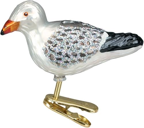 Miniatura 12 de Old World Christmas Adornos: Colección Bird Watcher Adornos de vidrio soplado para el árbol de Navidad, Cherry Chickadee Rojo con detalles