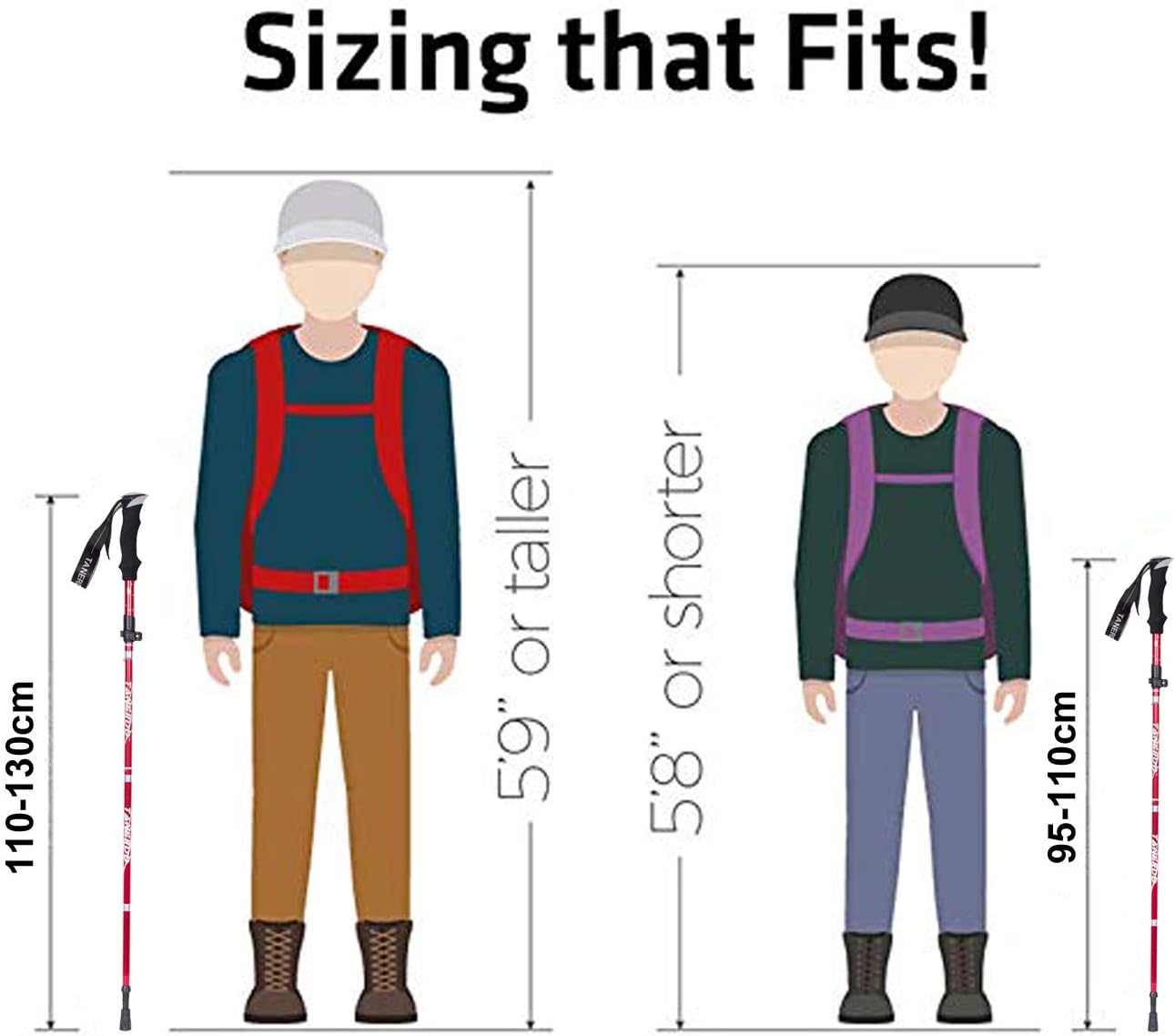 Walking Stick Trekking Poles Collapsible Hiking Poles - Auminum Alloy 7075 Trekking Sticks,Antishock and Quick Lock System, Telescopic, Collapsible, Ultralight