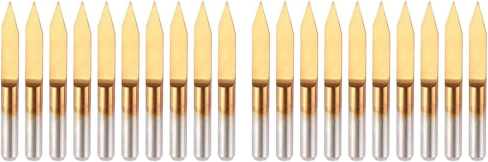 20pcs 20 Degree CNC Router Bits - 0.2mm Tip Carbide V Groove Engraving Bits for Precision Cutting and Detailing