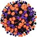 Willbond 600 Pieces 3 Sizes Halloween Assorted Glitter Pom Poms
