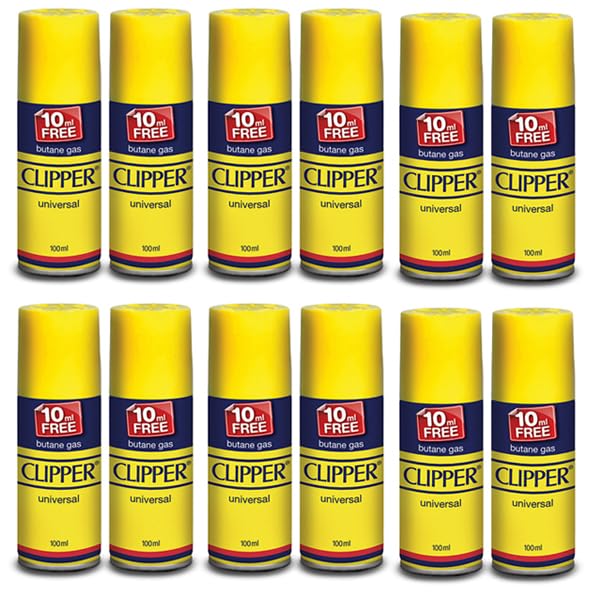 Clipper Bombolette di Gas Universale, 12 Pezzi da 100ml