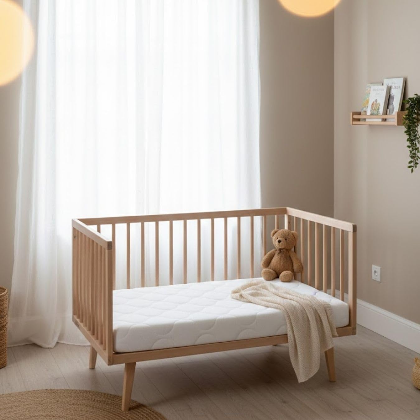 Easy Dort Podwójny klimatyzowany materac 60 x 120 cm do łóżeczka dziecięcego Łóżko parasolowe Grubość 10 cm Zdejmowany Wyprodukowano we Francji