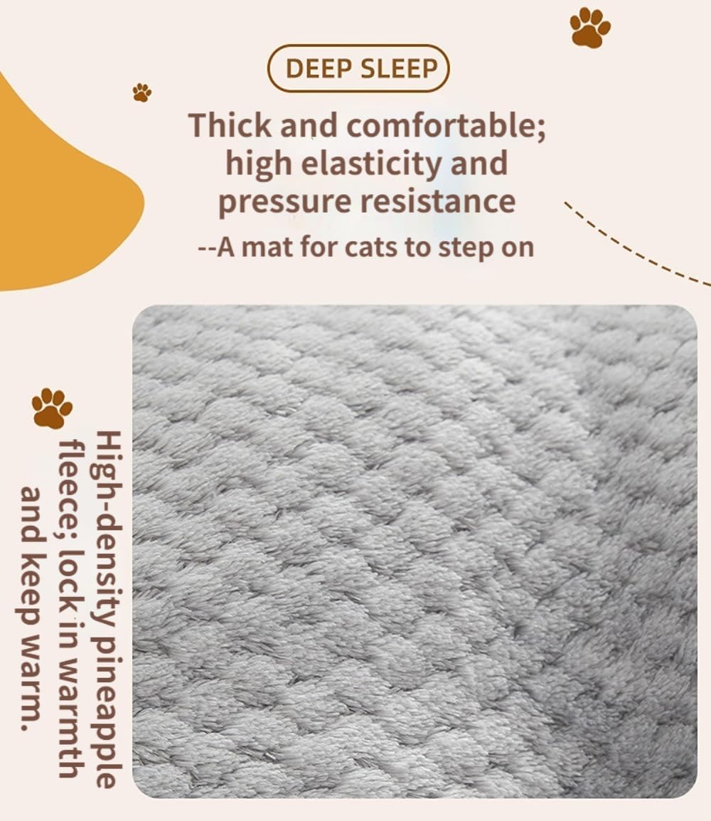 Dog Bed for Crate, Washable Mats for Sleeping, Soft and Fluffy, with Anti-Slip Bottom, Warm Dog Beds for Small Medium Large Dogs Cats Puppy Kitten (Khaki,Large)