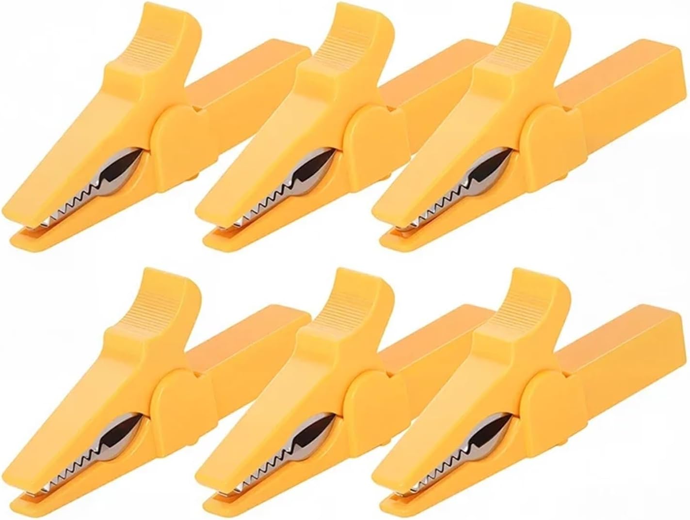 Clips Battery Test Crocodile Clamp Connector for Banana Plug Multimeter Pen Cable Probes Clip(Yellow)