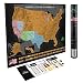 Scratch Off USA Map Poster - Travel Map with State Flags and Landmarks - Tracks Your Adventures! Scratcher Included - Perfect Travel Gift - by Earthabitats