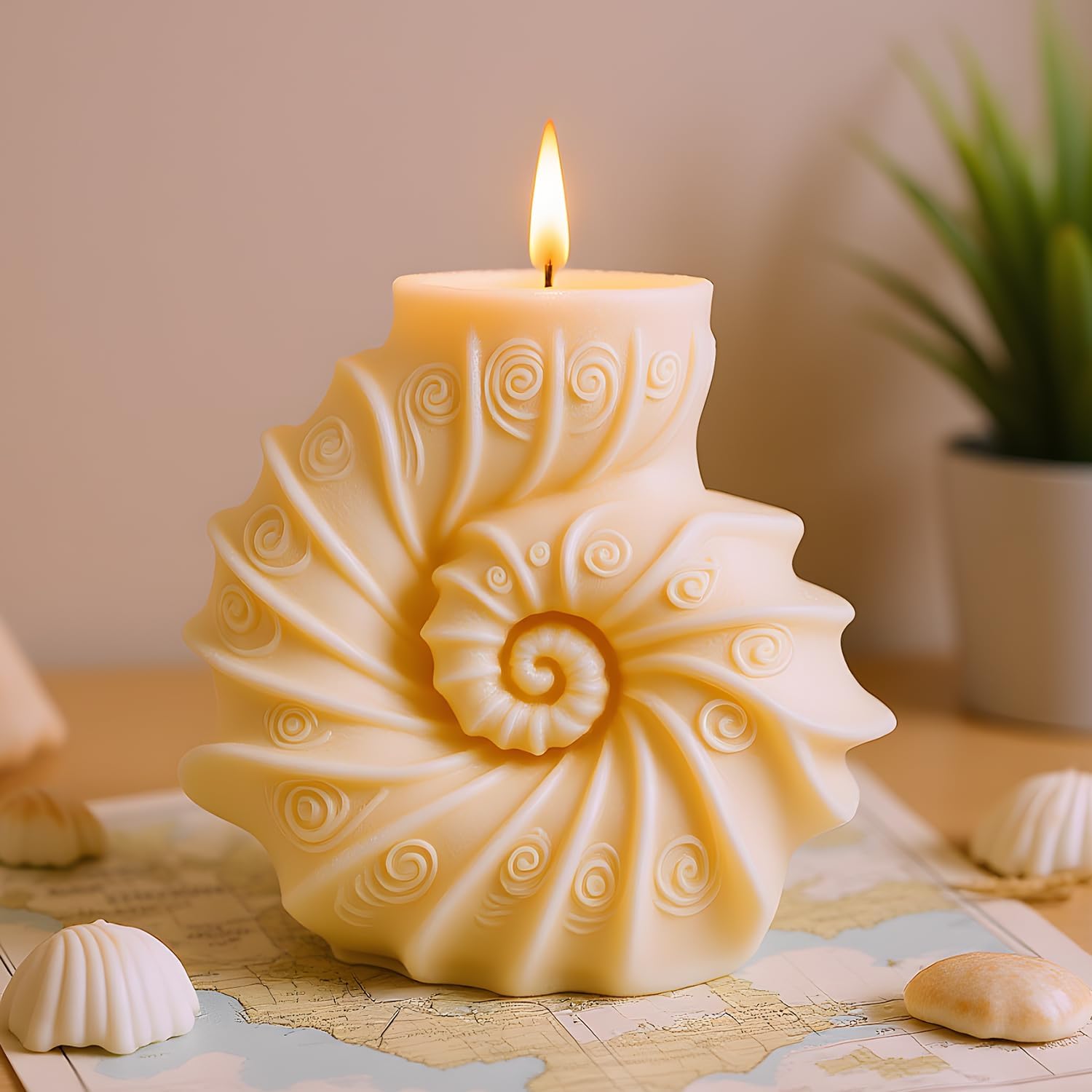 Conch Animal Shell Candle Mold Wave Spiral Silicone Candle Molds for Candles Making Resin Casting Aromatherapy Candles Handmade Wax Home Decor