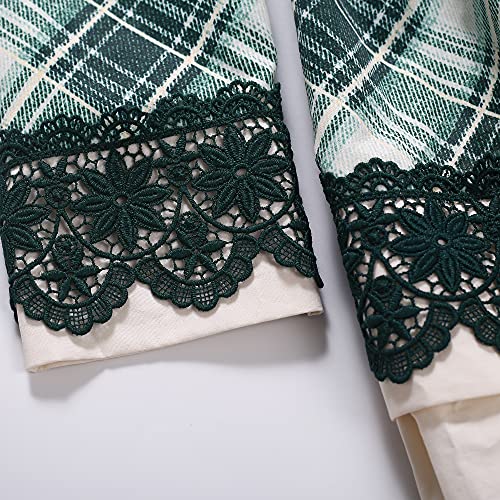 Pettigirl Girls Vintage Winter Christmas Green Plaid Lace Ruffle Casual Clothing Toddler Fashion Holiday Dresses4