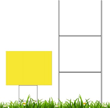 IKAYAS 5Pcs 24 x 10 Inches Metal Yard Sign Stakes H stakes Yard Sale Stakes Holder for Law Sign Garden for Party Decorations,Garage Sale, Guidepost