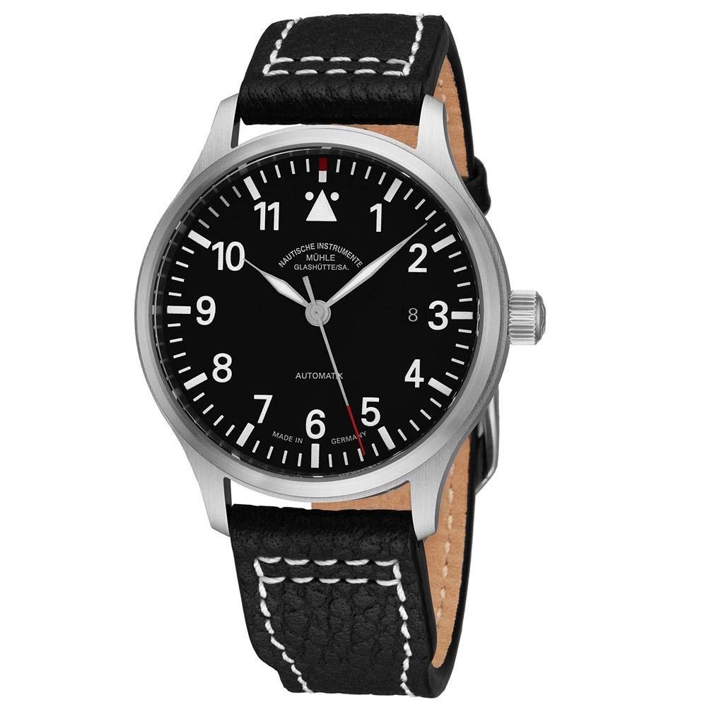 Muhle Glashutte Terrasport II Mens Automatic Pilot Watch - 40mm Black Face with Luminous Hands and S