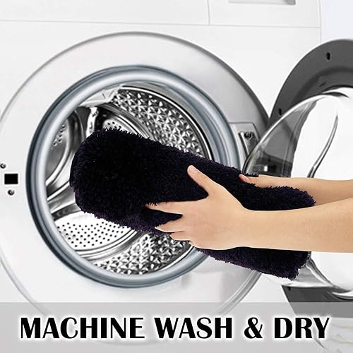 Miniatura 6 de Alfombra peluda de microfibra suave para baño, antideslizante, absorbe el agua, lavable a máquina, alfombra de felpa gruesa para ducha