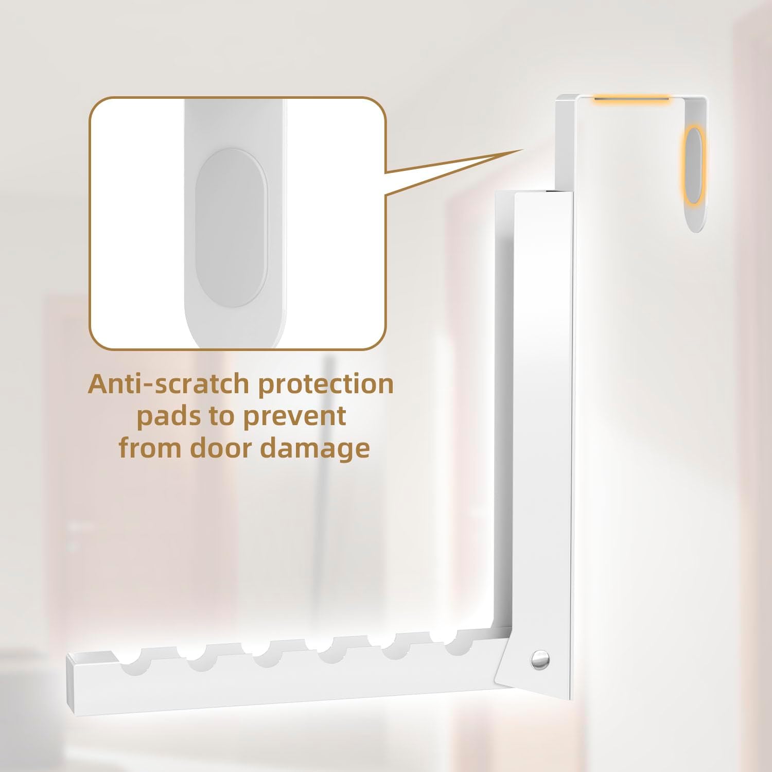 Over The Door Hanger Folding Clothes Drying Rack, Folding Hanging Coat Rack for Indoor Laundry Room Compact Small Space Foldable Portable Clothing Hanger Hook Collapsible- 4 Pack (White)