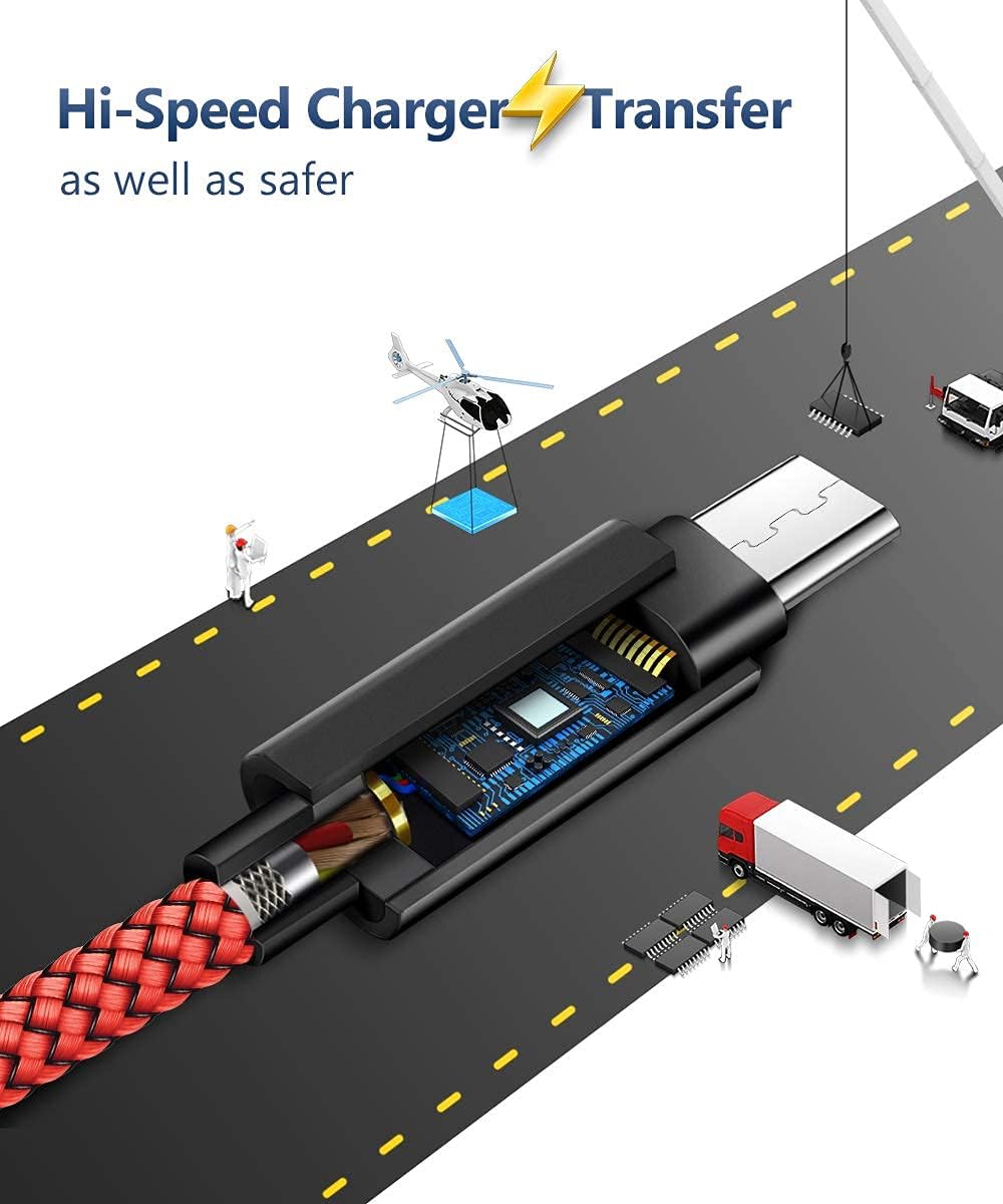 ❤ Crazy Deals JSAUX Micro USB Cable Android, (2-Pack 6.6FT) Micro USB to USB A High Speed Sync Charger Nylon Braided Cord Compatible Samsung Galaxy S6 S7 Edge J7 Note 5,Kindle,LG,Xbox,PS4,Camera,Smartphones(Red)