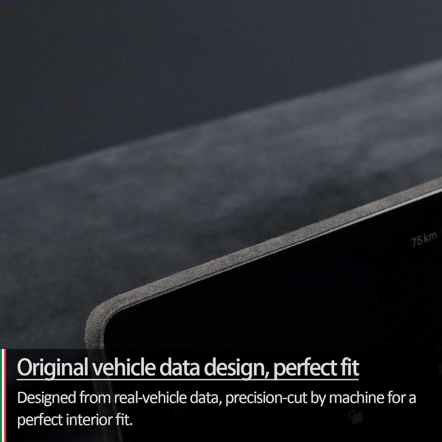 Suede Touchscreen Bezel Trim for Tesla Model 3 17-23 Model Y 19-25 Black image 3