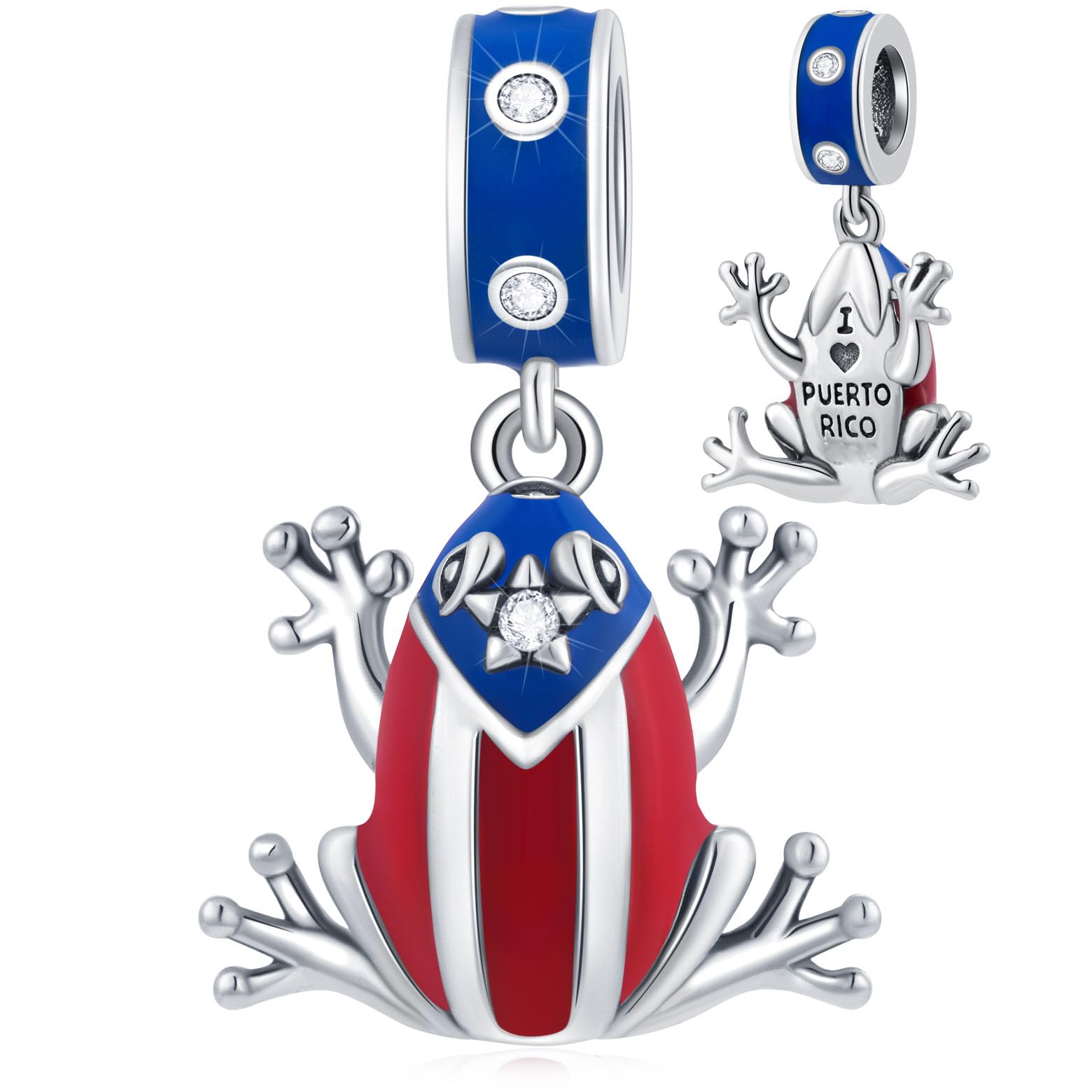 Animal Pets Charm-925 Sterling Silver Cute Rabbit, Night Owl Bird, Flying Pig, Myth Unicorn, Peace Bird Pigeon, Manta Ray, Bear, Frog, Black Butterfly