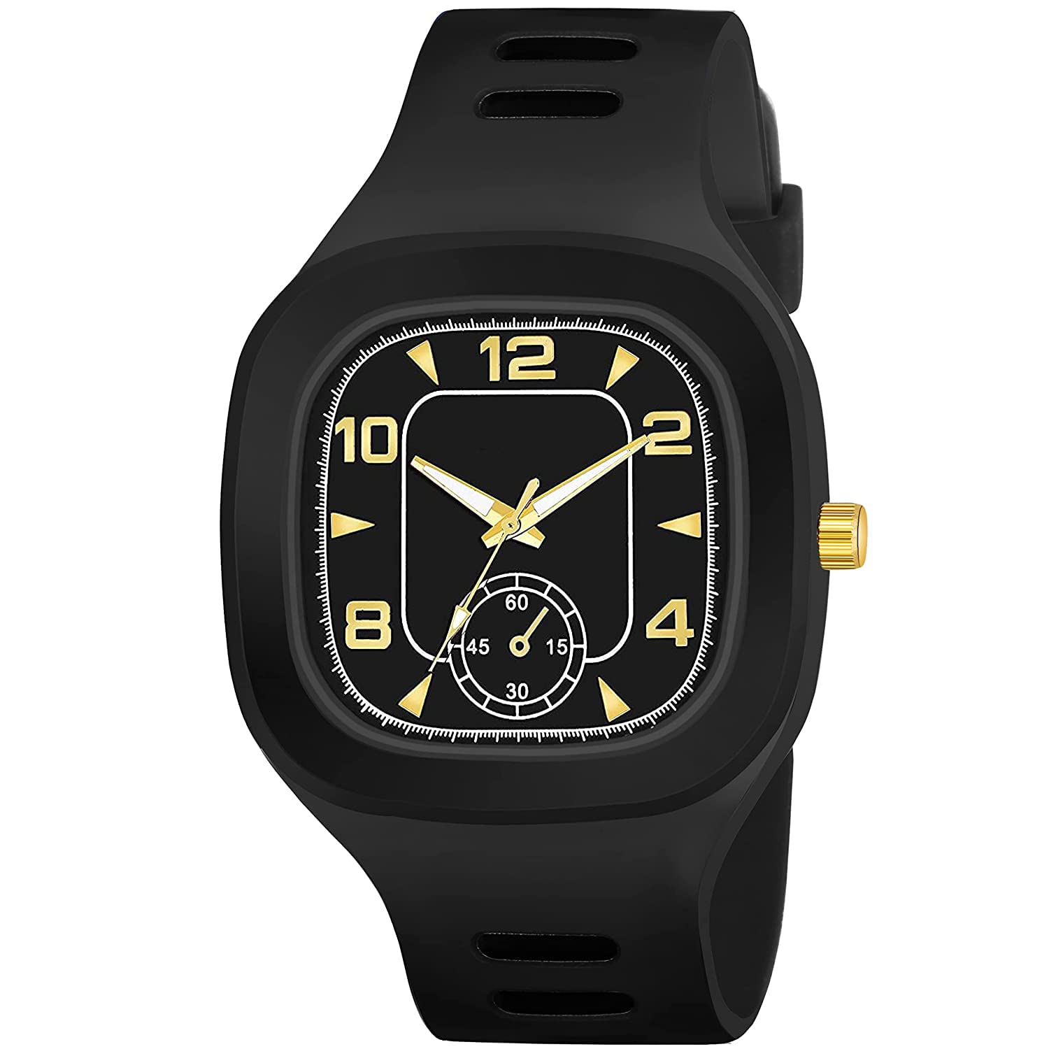 SWADESI STUFFMulti Dial Square 6 Crono Stylish Latest Generation Designer Rubber Strap Analog Watch - for Boys & Girls