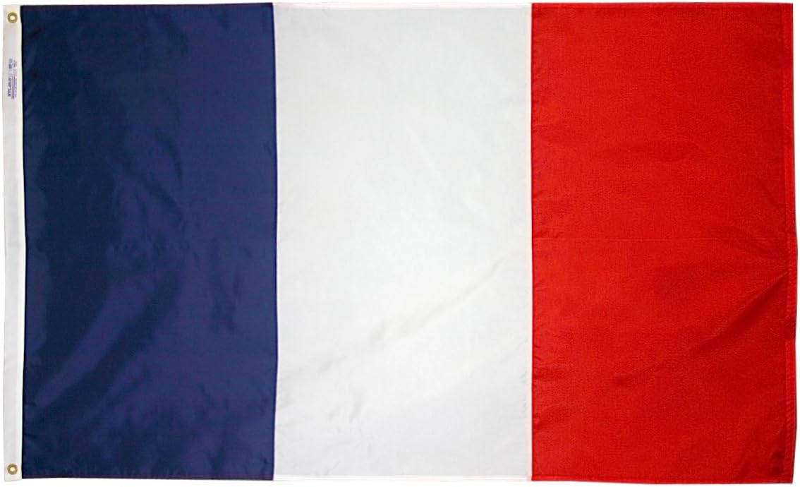 Annin Flagmakers France Flag USA-Made to Official United Nations Design Specifications, 3 x 5 Feet (Model 192685)