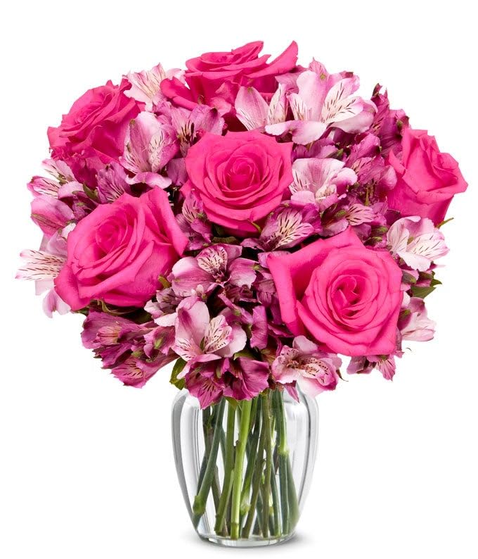 From You Flowers - Ma Chre Rose with Glass Vase | Fresh Flower Bouquets for Birthday, Anniversary, Get Well or Celebration