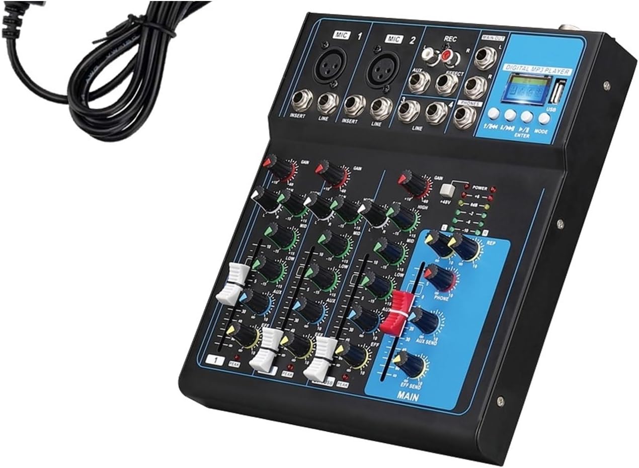 オーディオミキサー 超低ノイズ 4 チャンネル ライン ミキサー 4