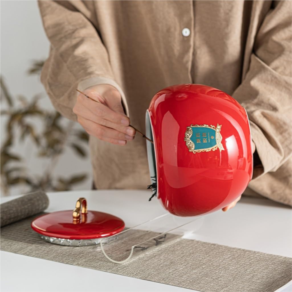 Lata de té Contenedor de Almacenamiento té Suelto for el hogar, Tarro Grande Sellado cerámica, Juego Retro Chino, Conjunto con Caja Regalo Carrito de té(B)